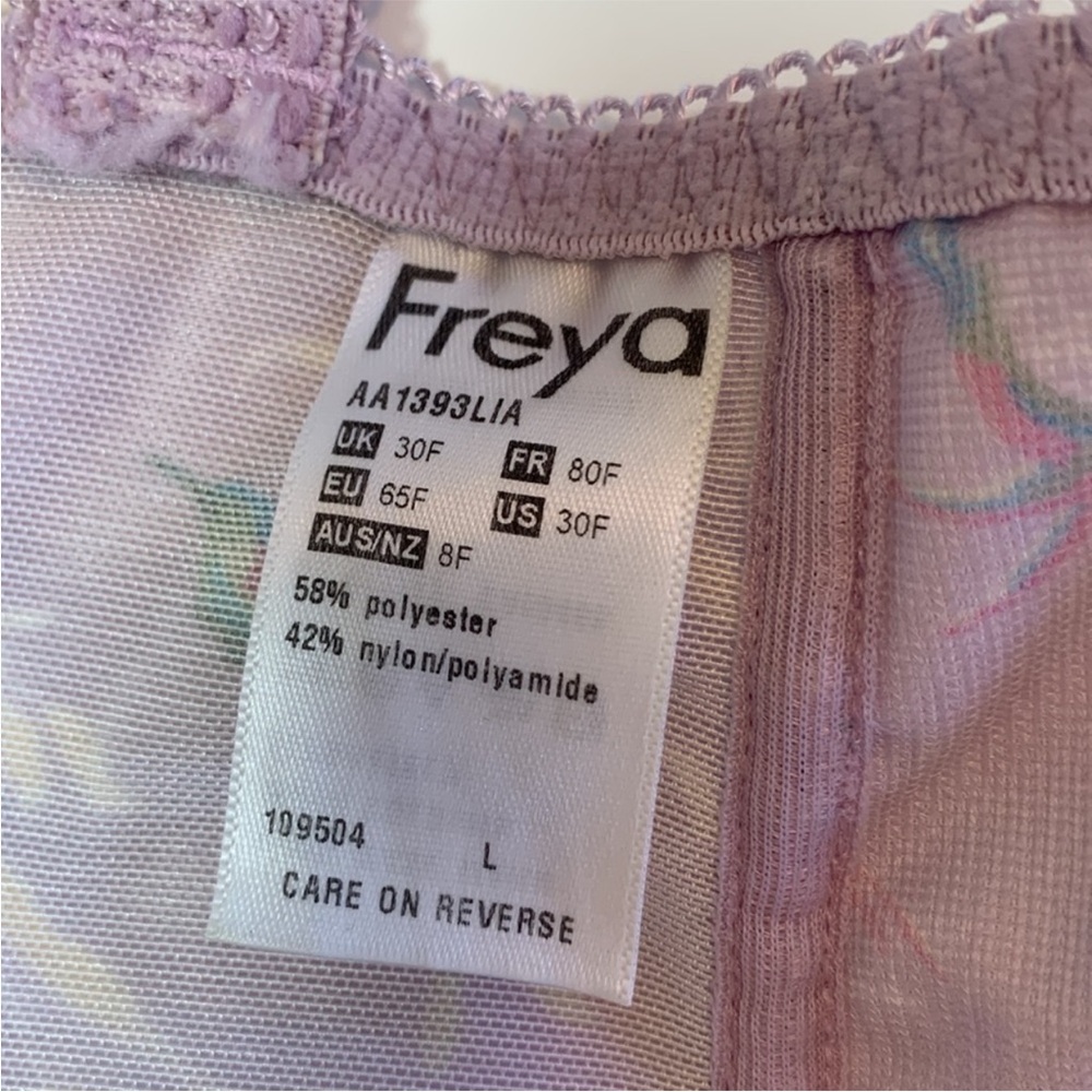 ๐๐ฆ FREYA Lilac Longline Bra - 30F - Bird Print ๐ฆ๐ - Picture 8 of 10